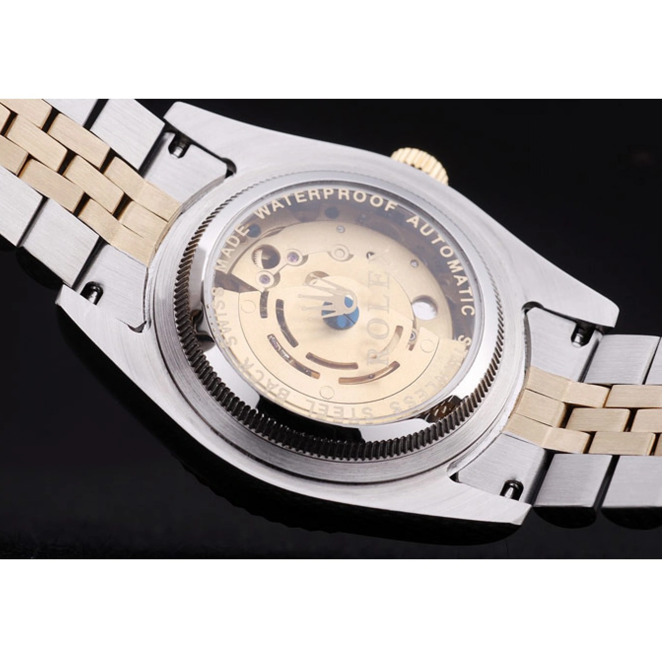 AAA Replica Watches Rolex Datejust Black Diamonds Dial Bezel Ribbed 7453 1013